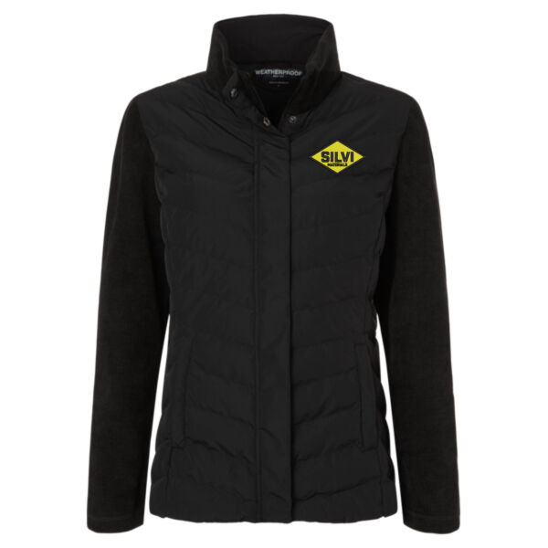   - Women's Mixed Media Chevron Jacket Thumbnail